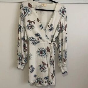 Everly floral print wrap mini